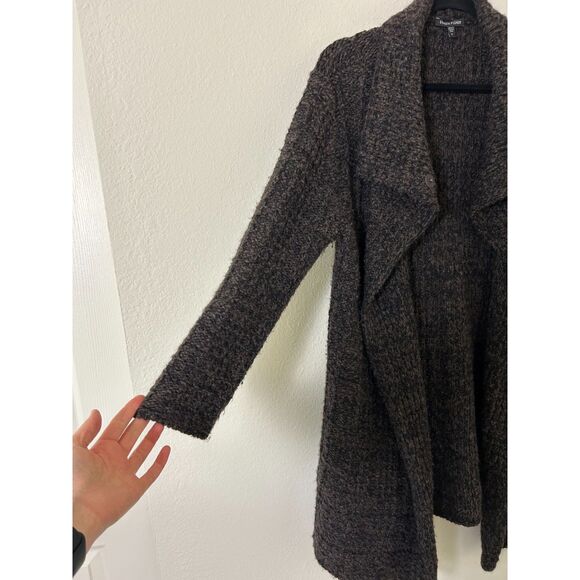 Eileen Fisher Cardigan Women's S Brown Organic Wool/Alpaca 2 Snap Hi‎ Collar - Picture 9 of 9